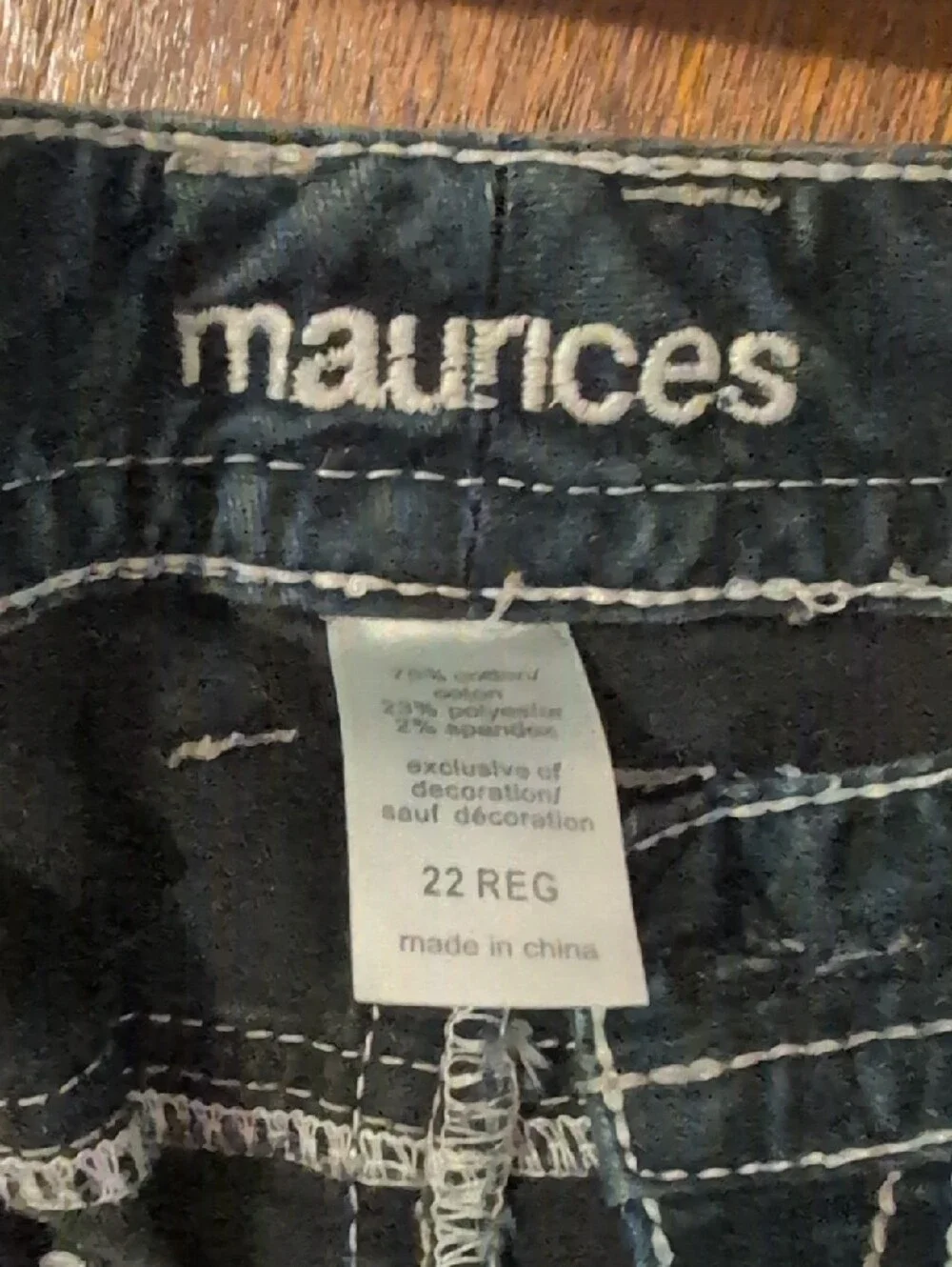 Maurices Women's Dark Indigo Skinny Jeans with Contrast Stitching